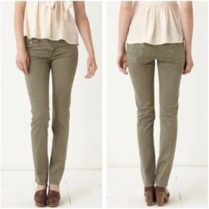 Adriano Goldschmied AG The Edie Mid-Rise Skinny Straight Jeans- Olive Green Size